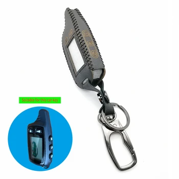 

For Tomahawk TW9010 Leather Key Case Cover Holder Two-way Car Alarm System Russian Tomahawk TW 9010 keychain