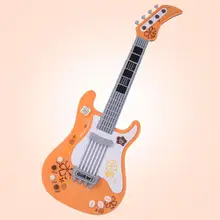 Детская игрушечная электронная гитара с имитацией рок-гитары, многофункциональная, более 3 лет, освещение музыки