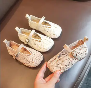 

Little Girls Knitted Hollow Cool Single Shoes For Toddler Baby Kids Girls Breathable Princess Shoes Summer New 2020 1 2 7 Years
