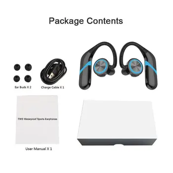 

Wireless Bluetooth Sport Earbuds with Mic in-ear Headphones Stereo HIFI Handsfree Headset Earhook Type True Bluetooth Earphone