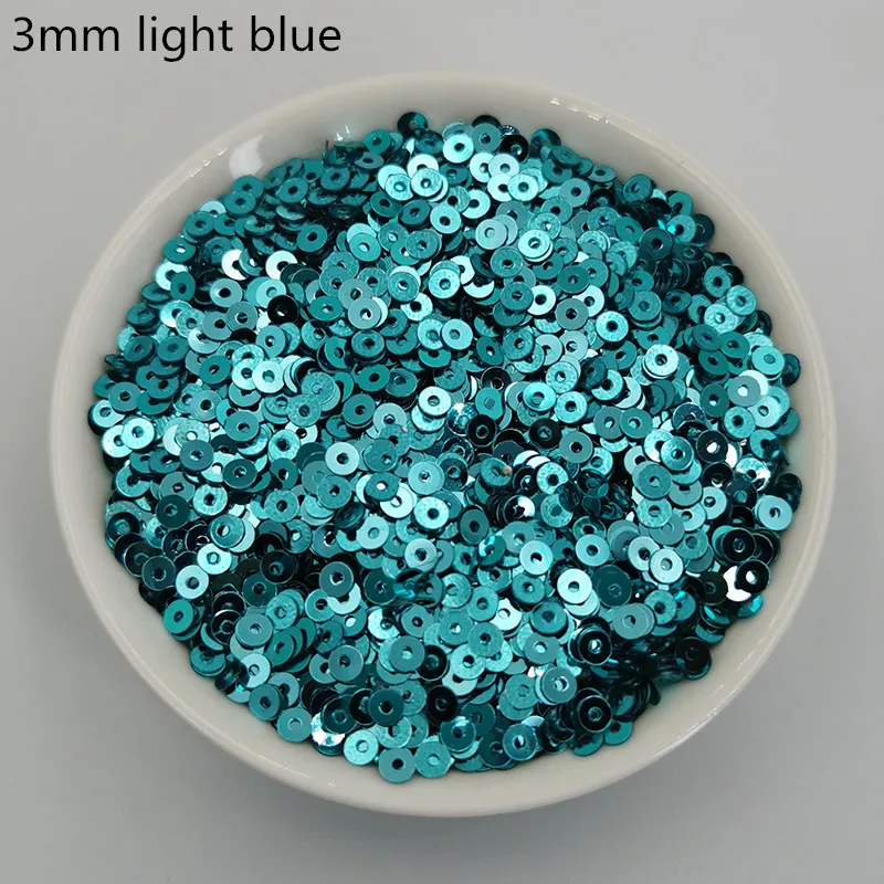 11 light blue 3 мм 11 г/лот плоские круглые ПВХ свободные блестки для рукоделия блестки Швейные сумки для одежды обувь дизайн ногтей DIY аксессуары Блестящие Блестки - Цвет: 11 light blue