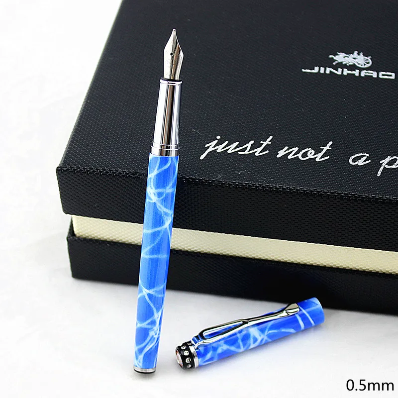 jinhao diamond pen 0.5mm Fountain Pen Ink for Writing Signature Metal Clip Luxury Pens As Gift Office School Supplies | Канцтовары для