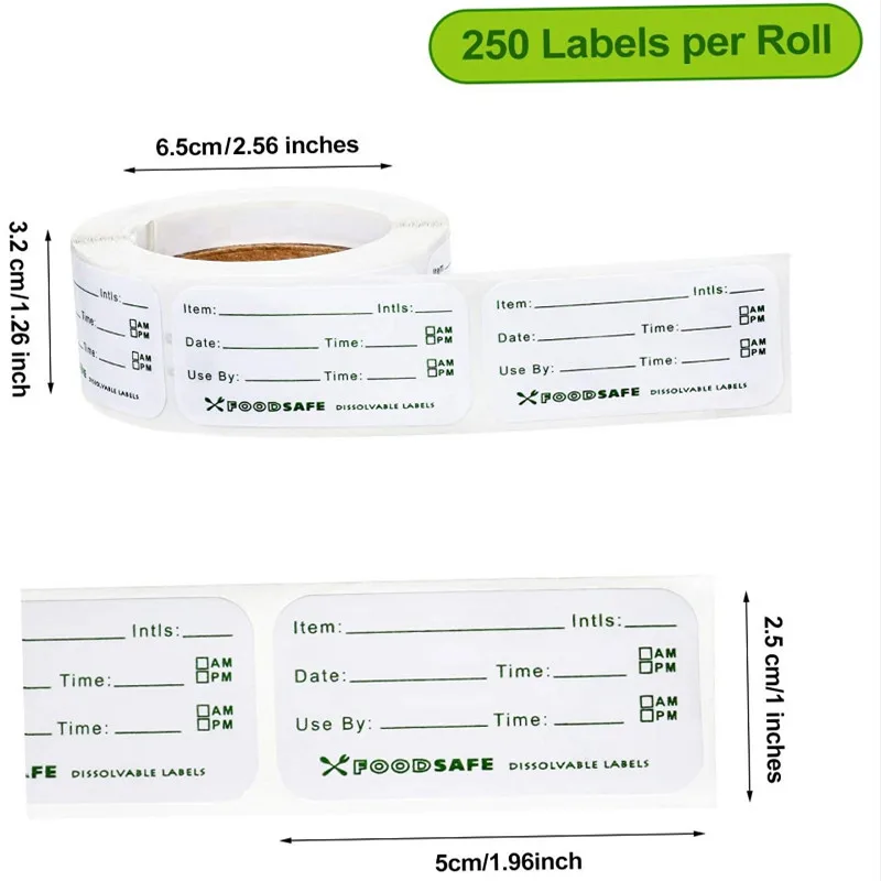 

250pcs 1 X 2'' Self-Adhesive Sticker Removable Freezer FoodSafe Labels Stickers Easy Clean Leaves Cooler Food Storage Freezer