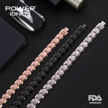 

Power Ionics 100% Titanium 99.999% Germanium Mens Womens Blood Pressure Accessory Bracelet Therapy Charm Jewelry Gifts W/ Tool