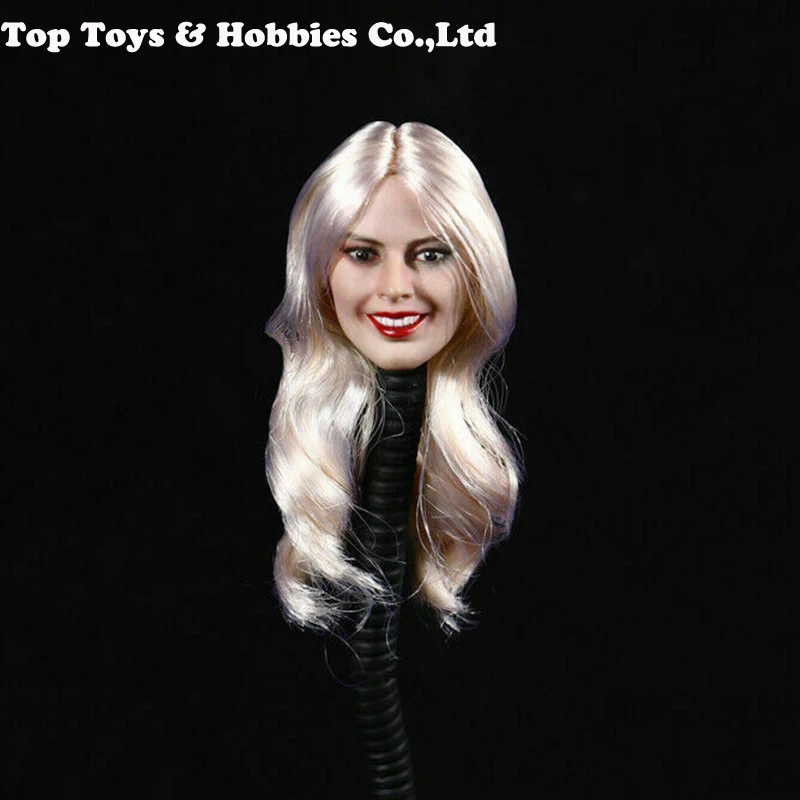 Baratos DSTOYS D 010 1 6 mujeres cabeza de payaso Harry Quinn de plata Pelo Largo cabeza Sculpt tallado juguete F 12 pulgadas piel pálida hembra cuerpo