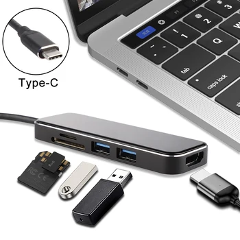 

Type C Adapter Converter USB Hub TYPE C TO HDMI+USB3.0+SD/Micro SD3.0 Power Adapter card reader USB Splitter for MacBook Pro/Air