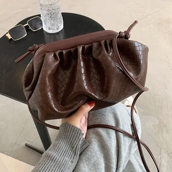 

Designer PU Leather Shoulder Bags For Women 2021 Branded Trend Folds Clouds Pack Lady Luxury Ins Handbags and Purses Crossbody