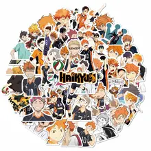 Manga Haikyuu, 52 pièces!! Autocollants Hinata Shoyo en PVC, autocollants de Collection dessin animé japonais, pour ordinateur portable, bagages, agenda, Scrapbooking