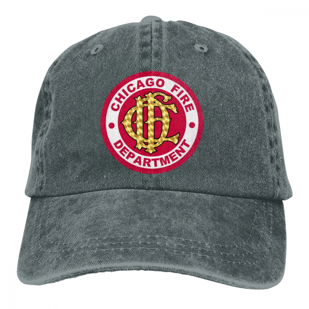 Chicago Fire Department Seal Casquette черные унисекс Мужские Женские джинсовые бейсболка с ремешком кепки Регулируемая шляпа для гольфа папа
