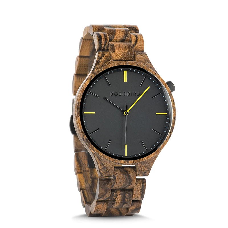 s27-2 Relogio Masculin BOBO BIRD деревянные часы для мужчин Топ люксовый бренд кварцевые часы Простой стиль деревянный ремешок часы для подарков - Цвет: s27-2
