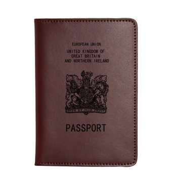 

Great Britain Passport Cover England Card Holders English Genuine Leather Travel Wallet the United Kingdom Passport Holder