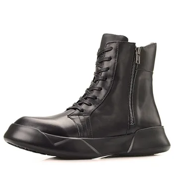 

combat boots men High Quality Genuine Leather chelsea boots Riding boots autumn winter British mens shoes all-match cowhide