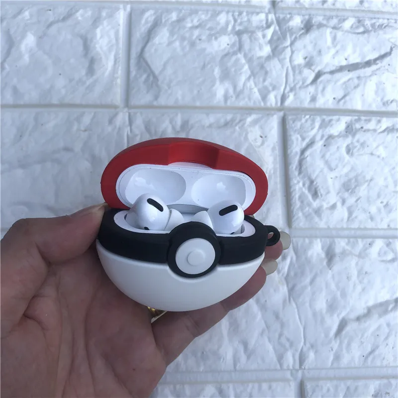 Airpods 3 airpods pro мультяшный Pokeball милый чехол для Apple, беспроводная Bluetooth гарнитура, Airpods, силиконовый чехол, Funda