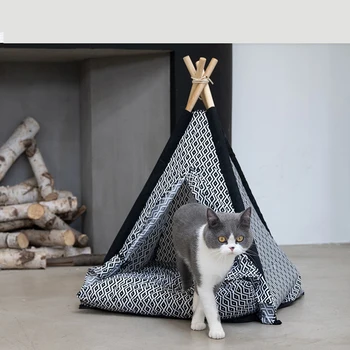

Cat nest net red cat nest cat bed cat toy cat climbing frame small solid wood washable cat tent nest