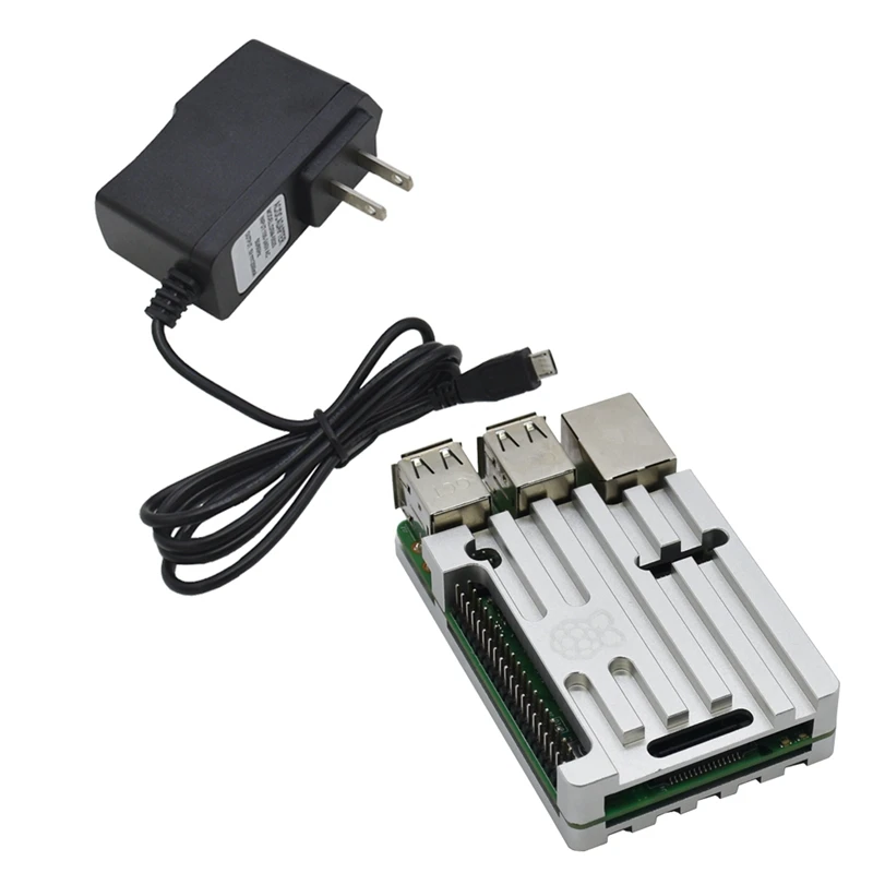 Для Raspberry Pi 3 Model B+(Plus) плата+ алюминиевый корпус с ЧПУ+ адаптер питания 5V 2.5A с Wifi и комплект Bluetooth Us Plug