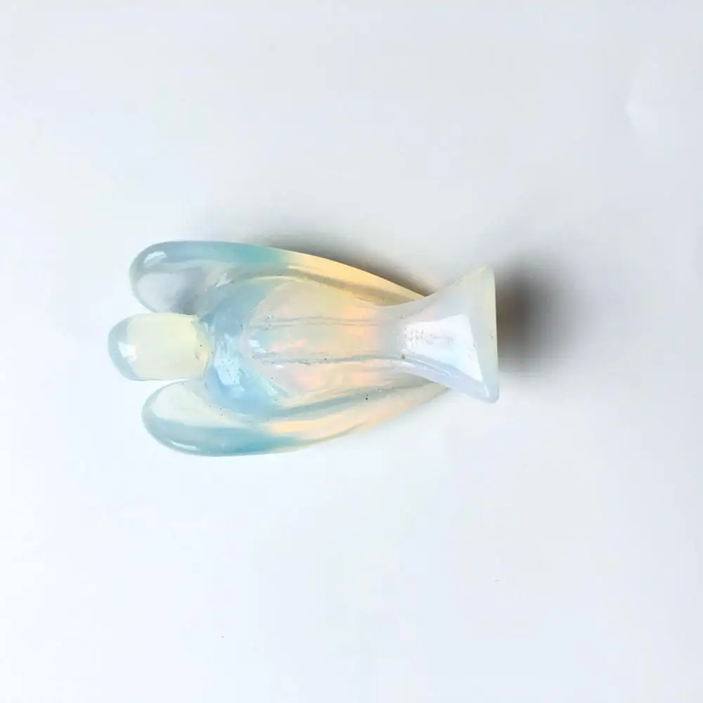 Opalite Цена 2 дюйма различные драгоценные камни Ангел Драгоценный Камень кварцевый кристалл резьба статуя Ангела для украшения дома WYQ - Цвет: Opalite