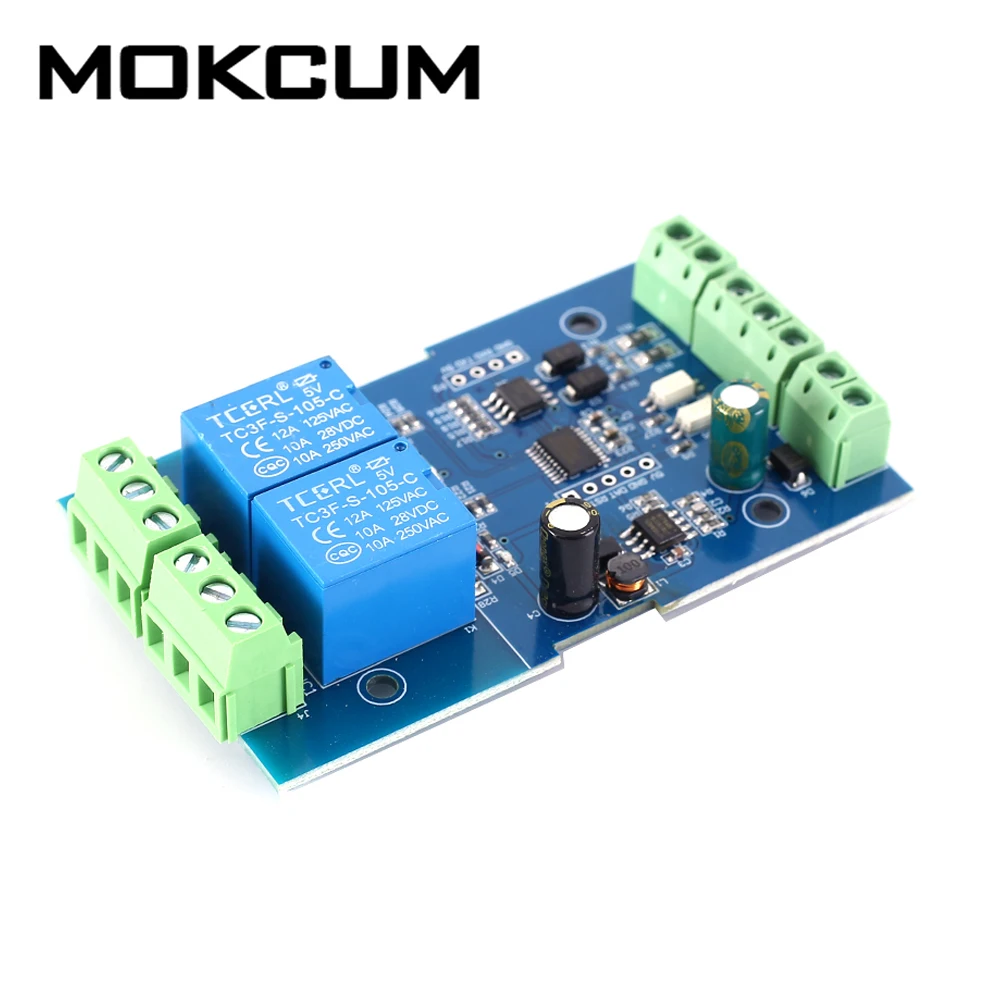 Двойной модуль реле Modbus 2 бит Modbus-RTU переключатель сигнала вход выход RS485 ttl контроллер