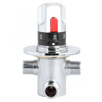 

Manual Flush Valve 1pc Brass Thermostat Hot / Cold Water Mixing Temperature Control Valve for Water Heater Wall Mounting
