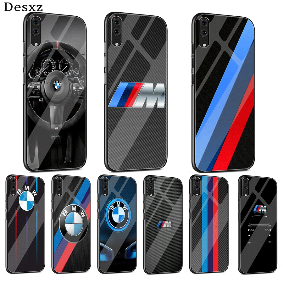 

Mobile Phone Case Glass for Huawei P10 P20 P30 P10 P20 P30 Lite Pro P Smart 2018 2019 Cover BMW
