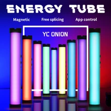 YC Onion Handheld Led Video Light App Control Photography Tube Lamp Photo Studio RGB Adjustable Color Temperature 3200K-6200K