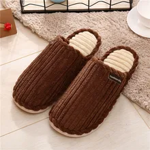 Однотонная Хлопковая мужская обувь на плоской платформе с круглым носком; тапочки; Зимняя Теплая мужская домашняя обувь; zapatillas hombre