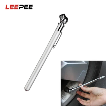 

LEEPEE Portable Tire/Tyre air pressure Test Meter Durable Silver Pen Shape Emergency Use 5-50 PSI Pressure Gauge Car Styling