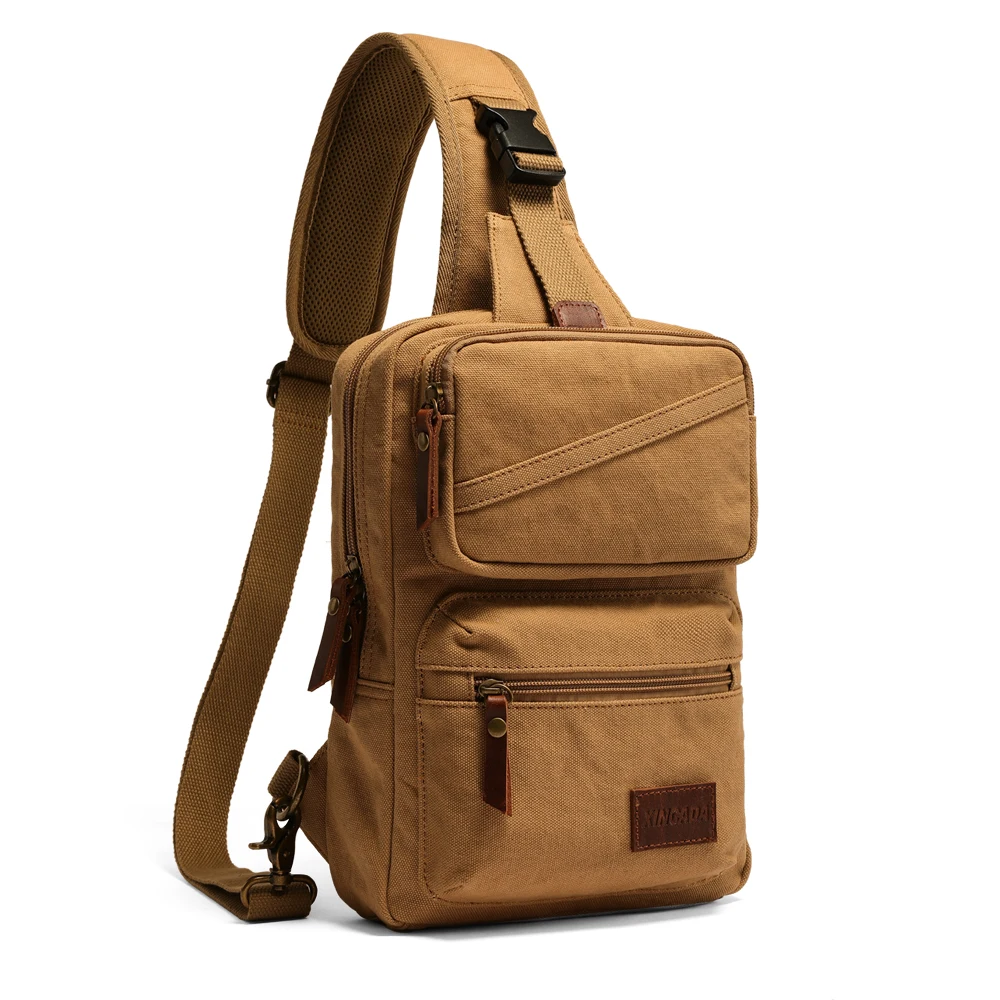 New khaki XINCADA Винтаж Ретро Стиль Crossbody Креста тела слинг сумка маленькая человек кошелек плечо сумка груди для Для мужчин Murse - Цвет: New khaki