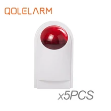 Qolelarm 2/5 шт в каждой партии 433mhzi Беспроводной сирена 120db звуковой сигнал точечная звуковая сирена на открытом воздухе домашняя система охранной сигнализации