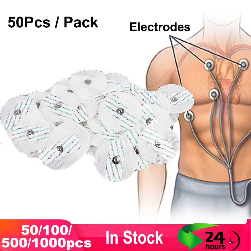 50 1000 Count Universal Medical Disposable ECG pads ECG Monitoring Electrodes Electrode EKG/ECG