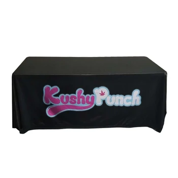 

4ft 6ft Logo Printed Fabric Banners Fitted Box Table Cloths With Custom Artwork For Advertising Exhibition Event