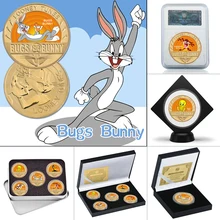 WR 5pcs Gold Plated Coins Collectibles with Box US Challenge Coin Original Anime Coins Gift Set Dropshipping