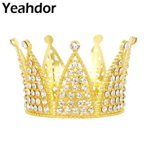 Принцесса горный хрусталь кристалл полный круг Круглая Корона Тиара головной убор украшения для волос Свадьба День Рождения Выпускной вечер вечерние украшения торта