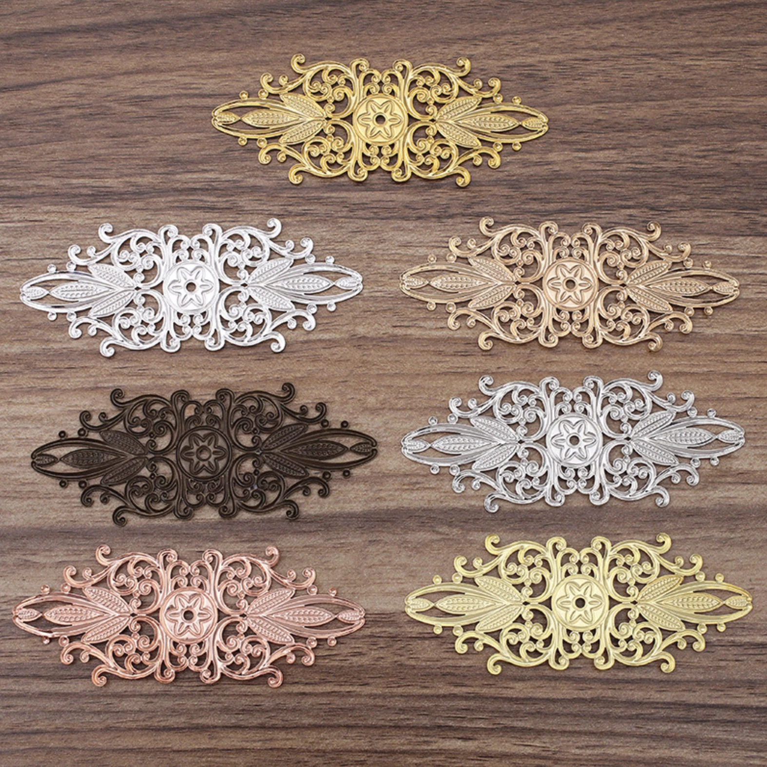 REGELIN Vintage Retro Copper Flower Charms Pendant Jewelry Findings 10pcs/lot 35x87mm DIY Fashion Handmade Material | Украшения и