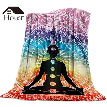 

Mandala Datura Buddhism Printed Nap Blanket Soft Comfortable Velvet Plush Indian Mandala Blankets Warm Sofa Bed Sheets