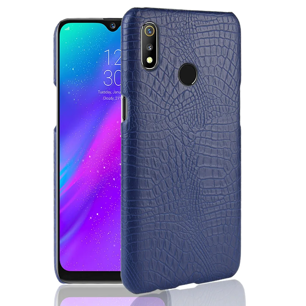 Realme 3 Pro Чехол Oppo Realme X Lite ретро искусственная крокодиловая кожа Жесткий чехол для Oppo Realme3 Pro RMX1851 чехол для телефона