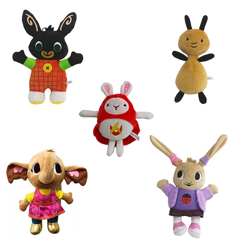 5 шт./лот, 20-25 см, Bing Bunny Friends, плюшевая игрушка, кукла Hoppity Voosh, мягкая плюшевая игрушка в виде животного, Pando, кролик, игрушка для рождественских подарков