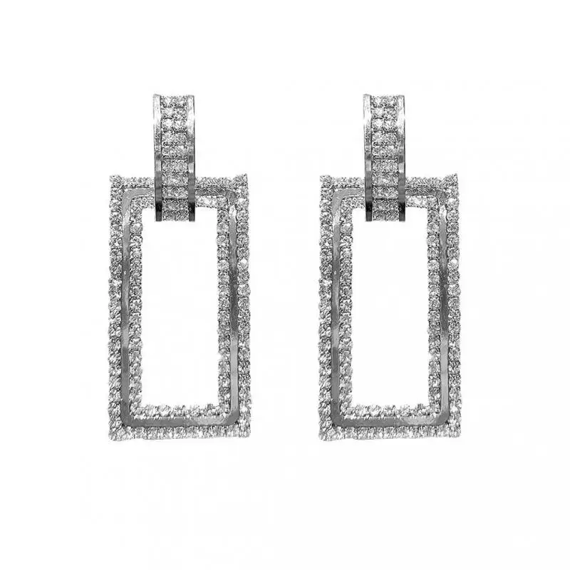 2020Net красные ювелирные изделия геометрические прямоугольные полные серьги