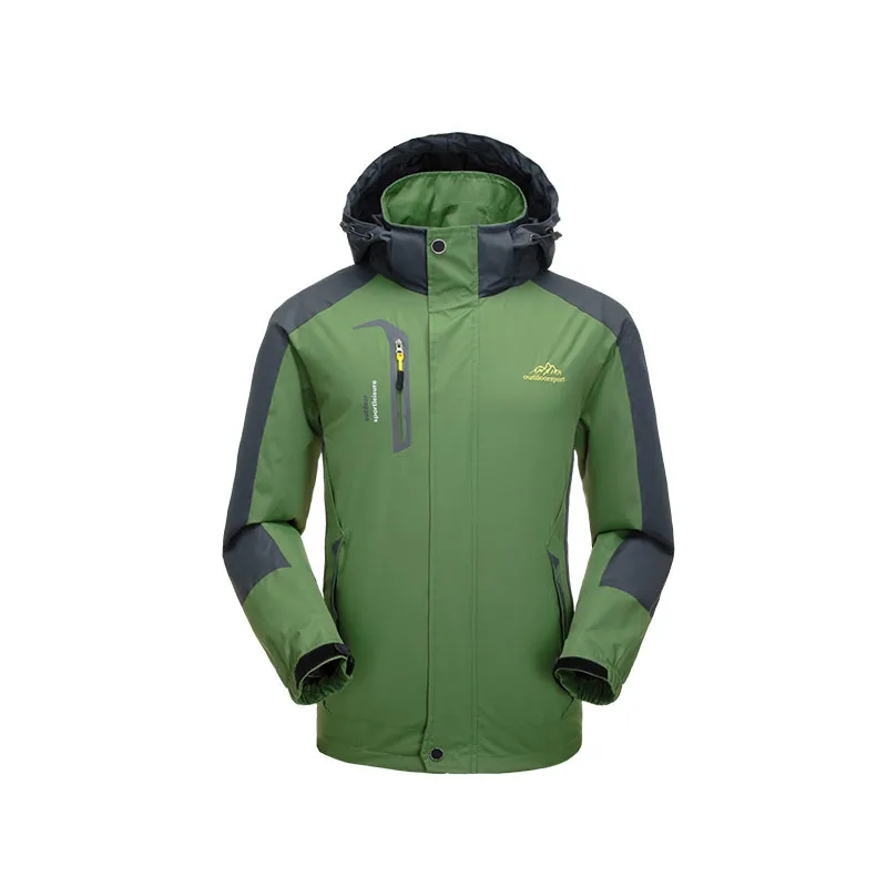 Army Green Лыжные куртки для мужчин, осенне-зимняя водонепроницаемая одежда для рыбалки для женщин, теплые лоскутные костюмы с капюшоном для альпинизма и сноуборда - Цвет: Army Green