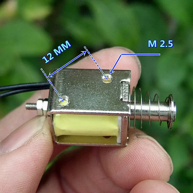 DC 12V пуш-ап Тип стержень Электрический магнит мини Электромагнит ход 9 мм DS-0520S для домашнего использования