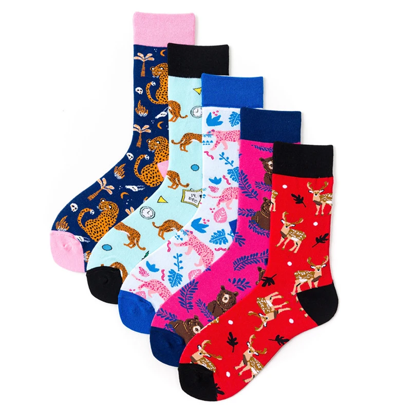 Harajuku/креативные носки с рисунками животных; Новинка; Calcetines Mujer Sokken; милые женские носки для девочек