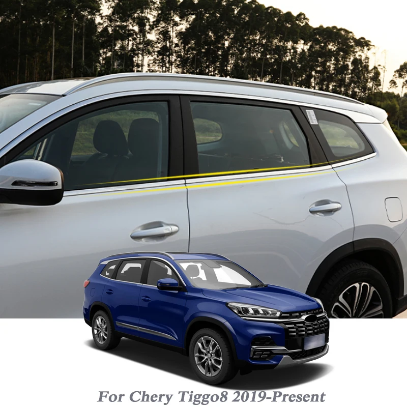 

6 шт. стикер на колонку для стайлинга автомобиля Chery Tiggo 8 2019-настоящее покрытие для отделки окон аксессуары для украшения внешнего тела
