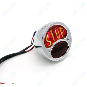 

12V universal Motorcycle vintage Iron LED Stop Lamp Brake running Tail Lights taillight For honda harley Cafe Racer