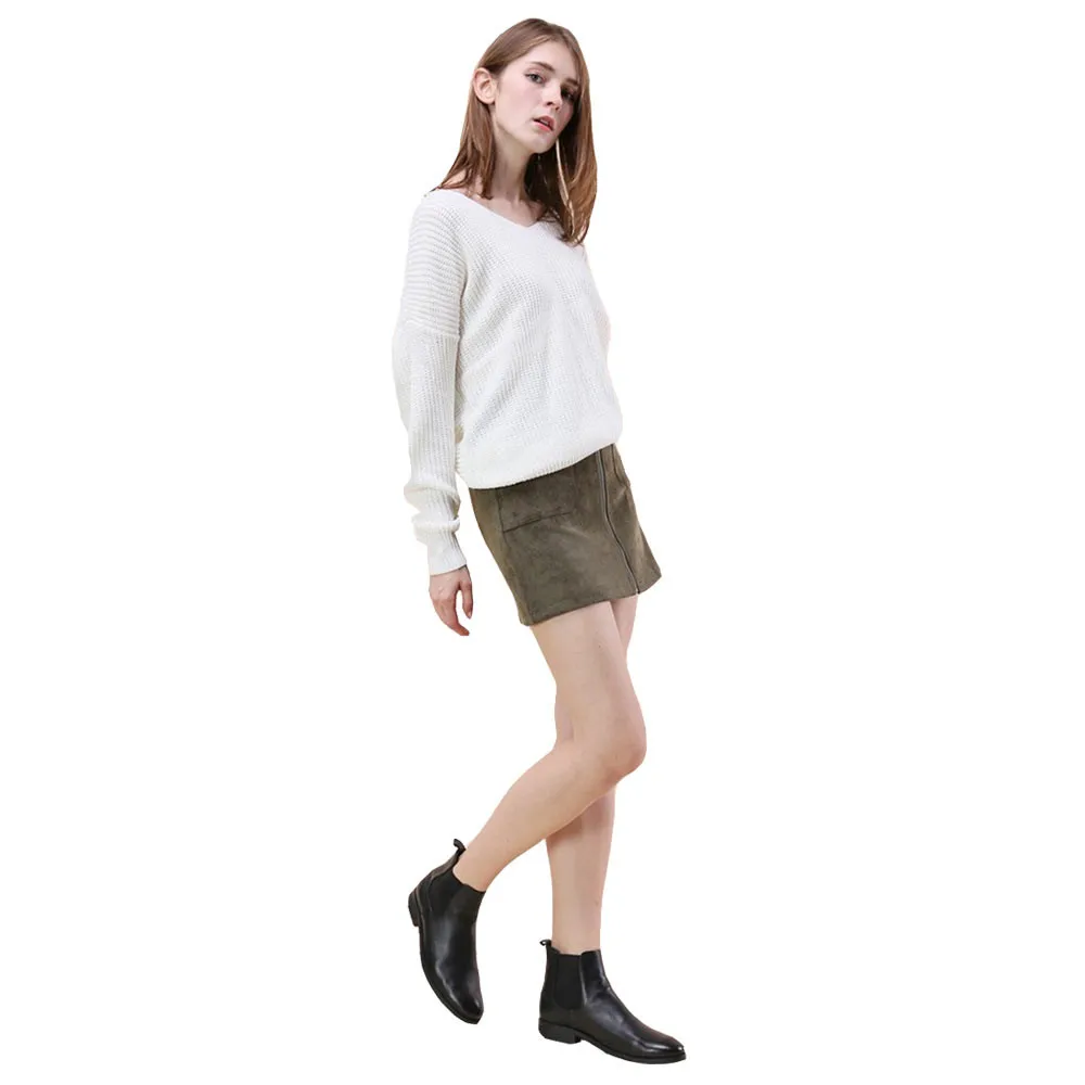 Jaycosin V образным вырезом свитер с крученой спинкой Для женщин джемперы с длинными рукавами вязаная элегантные Повседневное Стильные Свитера Pull Femme