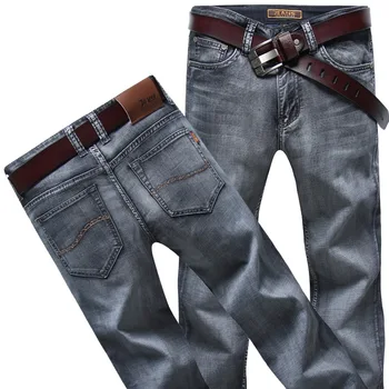 

19 Middle Age Men Straight Cylinder Jeans Leisure Thin Section Business Loose Male Pants