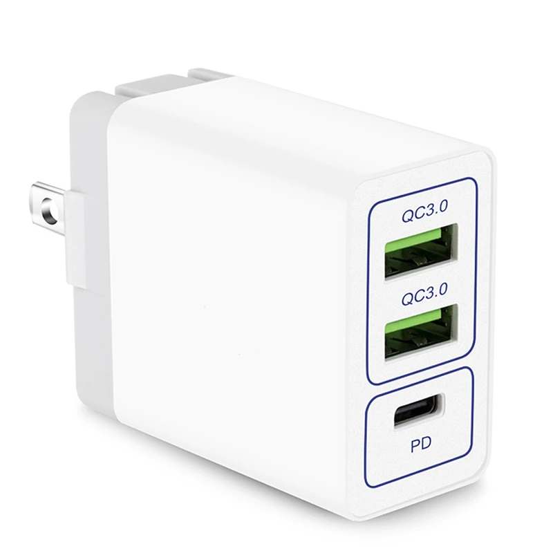 AAAE Top-Usb type-C Pd зарядное устройство Qc3.0 2Usb+ type-C 6A быстрое зарядное устройство для телефона X, S8/S8 Plus в комплекте C-C кабель(штепсельная вилка США