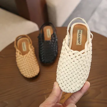

Girls Weave Sandal Toddler kids Sandalia Comfortable home Children shoes Platform Flat Casual Beach Sandals 2020 Summer slipper