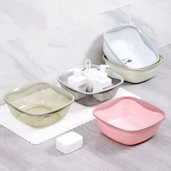 

Transparent Thickening Bathroom Kitchen Wash Basin Plastic Baby Washbasin Fruit Vegetables Washing Storage Container