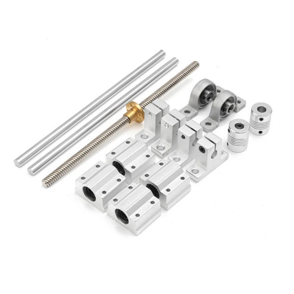 

15pcs/set slides slipway sliding door system 400mm Optical Axis Guide Bearing Housings Linear Rail Shaft Support Screws Set