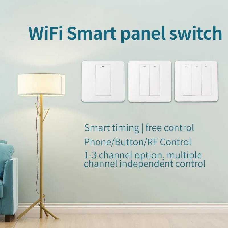 WiFi смарт-панель Переключатель Дистанционного голосового управления Кнопка синхронизации световые переключатели для Google Home Alexa