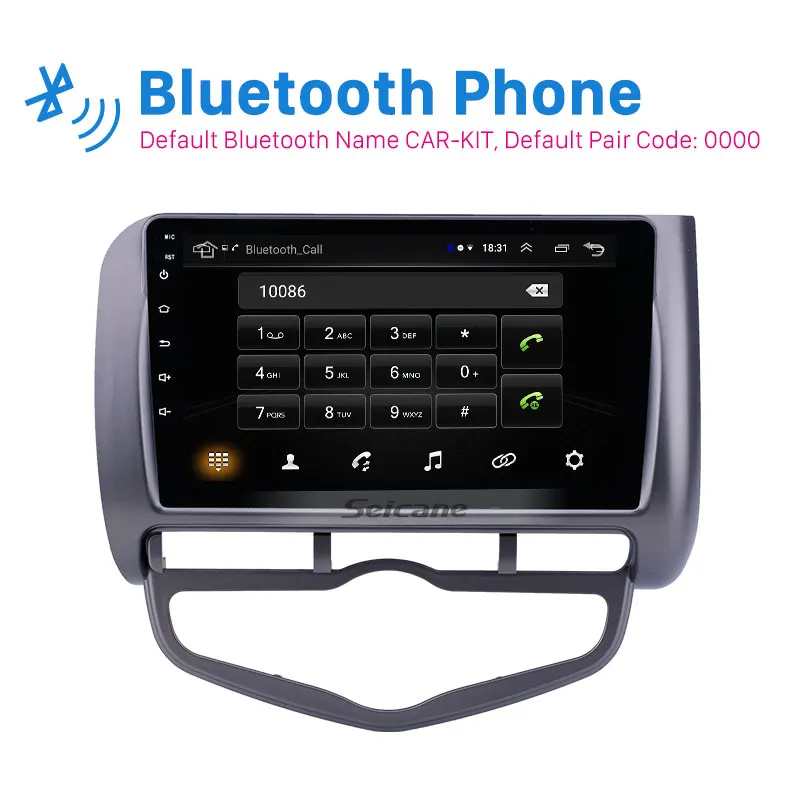 

Seicane Car Stereo GPS 9" HD Android8.1 Navi Auto Radio for Honda Jazz 2006 City Auto AC Left Hand Drive support Carplay DVR OBD